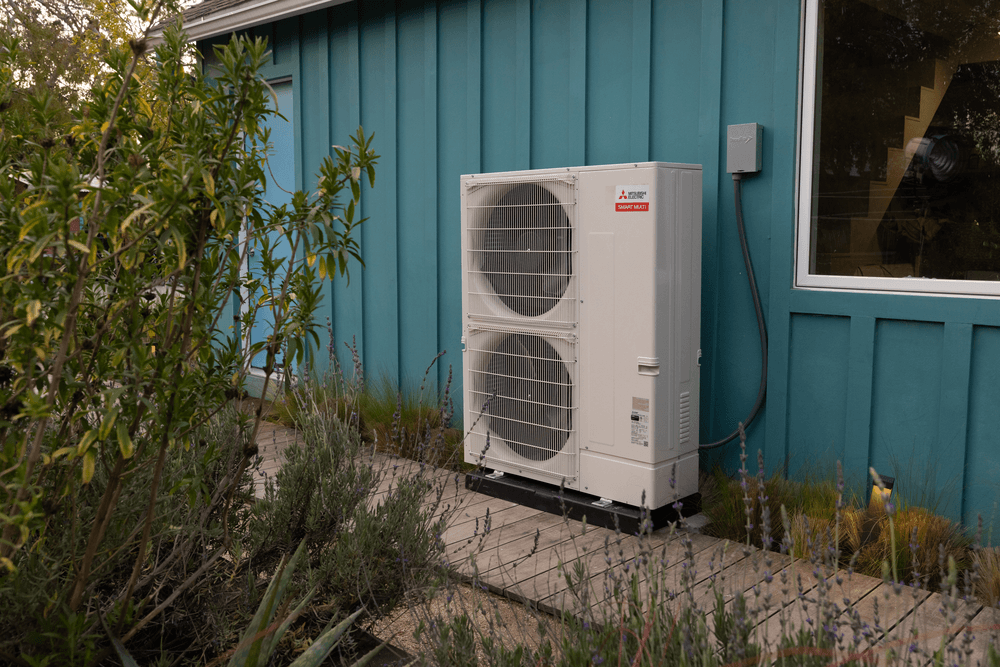Mitsubishi air handler installed in a utility room