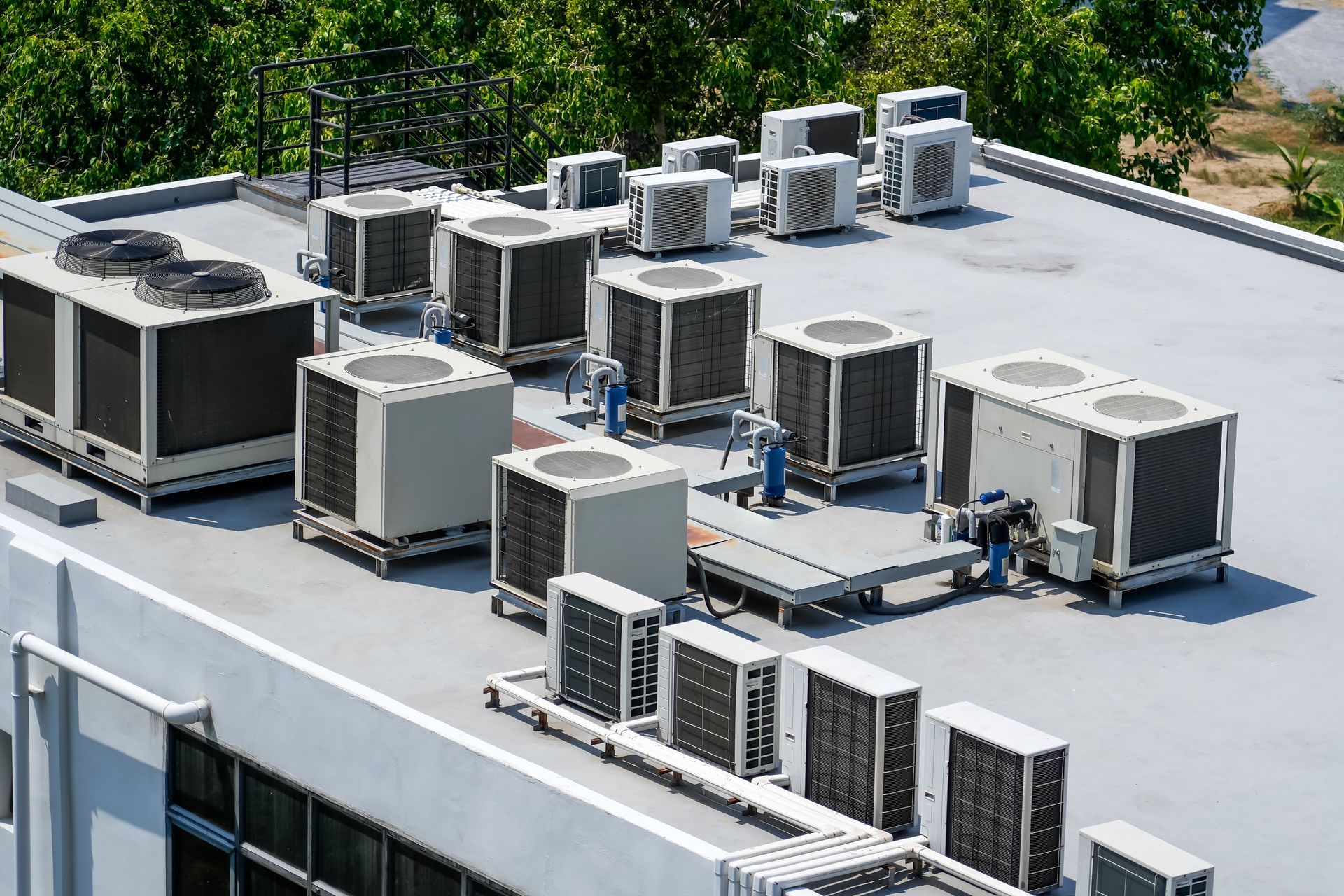 Commercial rooftop HVAC units